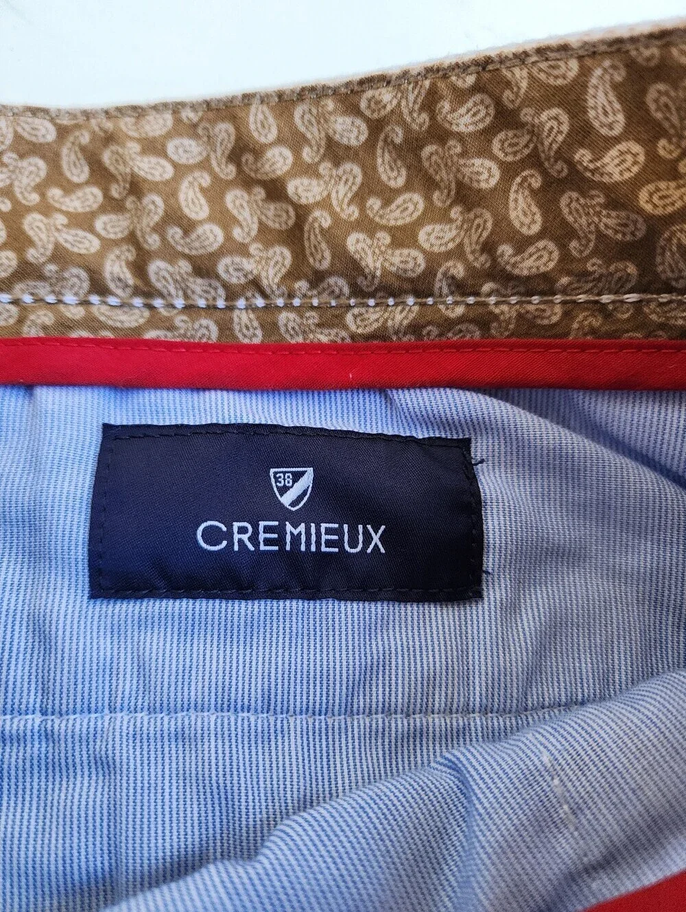 Daniel Cremieux Men’s White Beige Striped Bermuda Comfort Stretch Shorts Sz 40